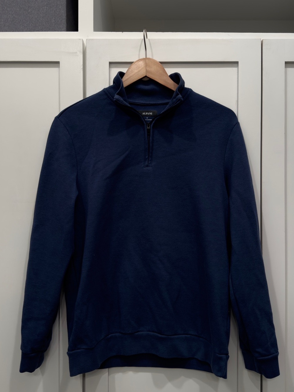 Alfani Men's Navy Quarter-Zip Pullover Sweater